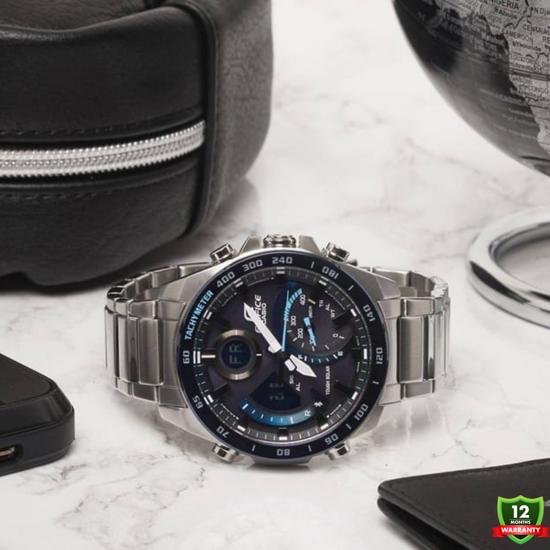 AX-1012578 N91 EDI_FICE Silver Black Blue Dial Watch.