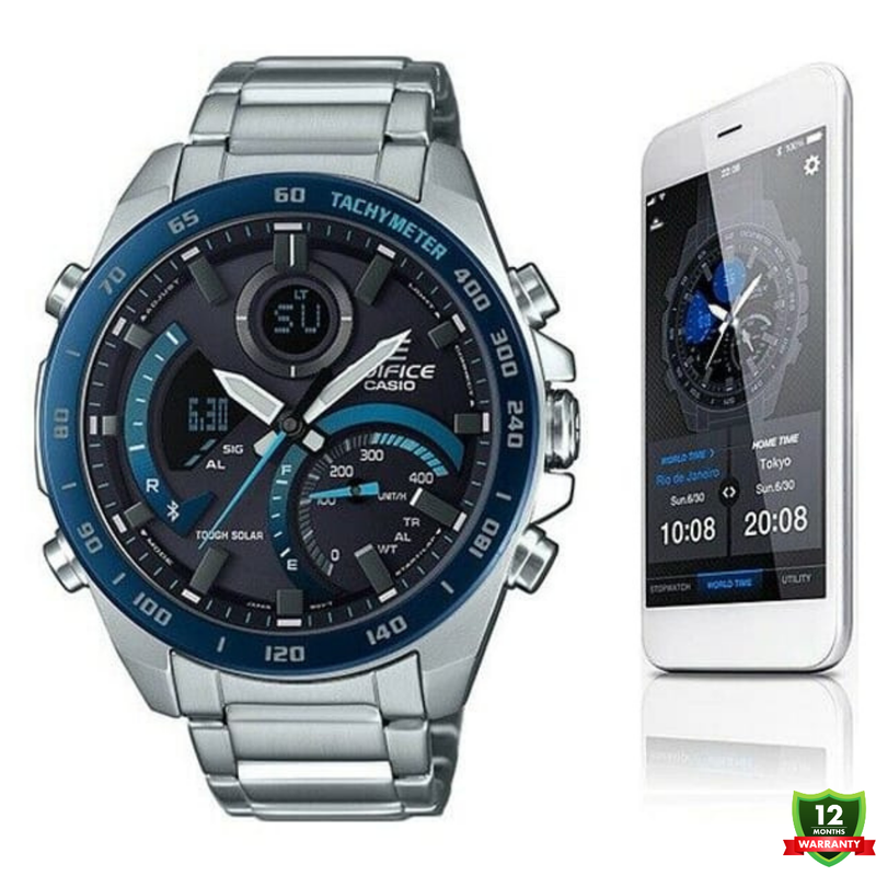 AX-1012578 N91 EDI_FICE Silver Black Blue Dial Watch.