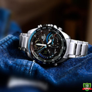 AX-1012578 N91 EDI_FICE Silver Black Blue Dial Watch.