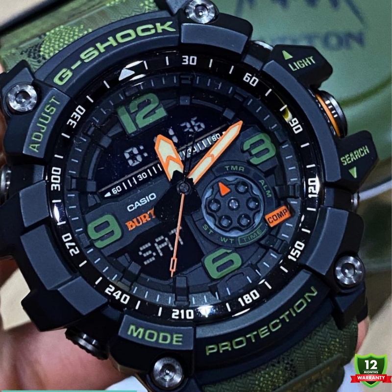 AX-1012585 N91 Mud Master Green Black Dial Solar Watch.