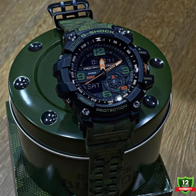 AX-1012585 N91 Mud Master Green Black Dial Solar Watch.