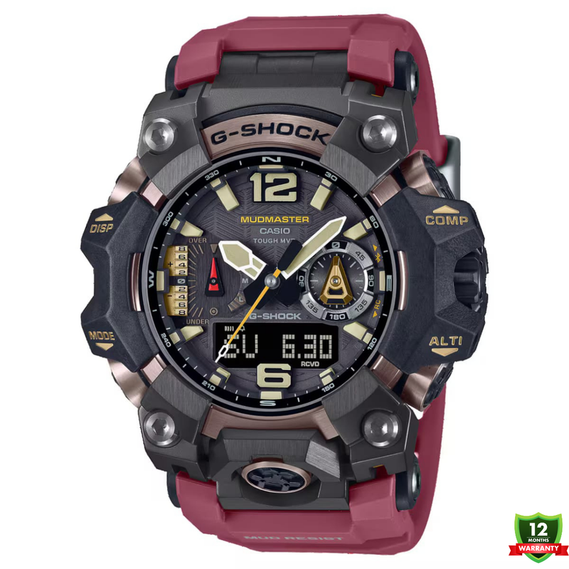AX-1012588 N91 Mud Master Red Black Dial Solar Watch.