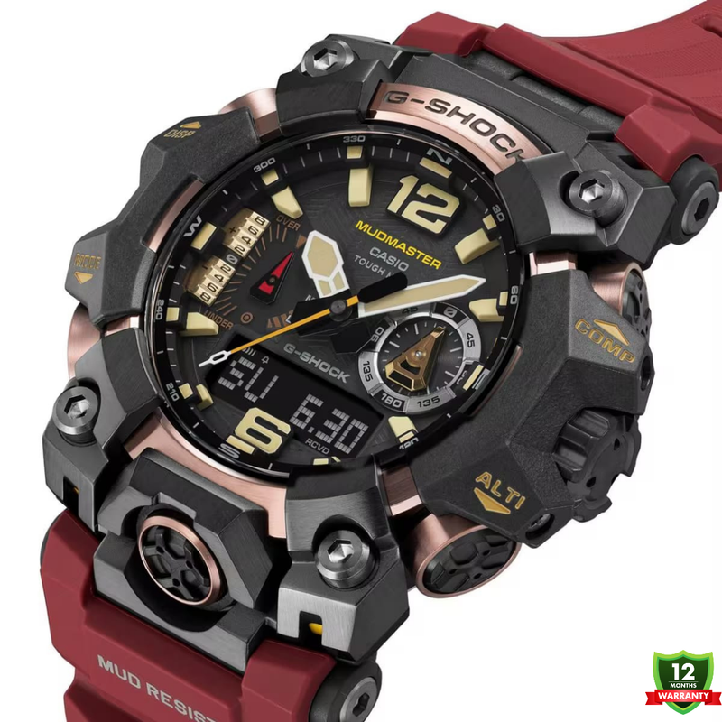 AX-1012588 N91 Mud Master Red Black Dial Solar Watch.