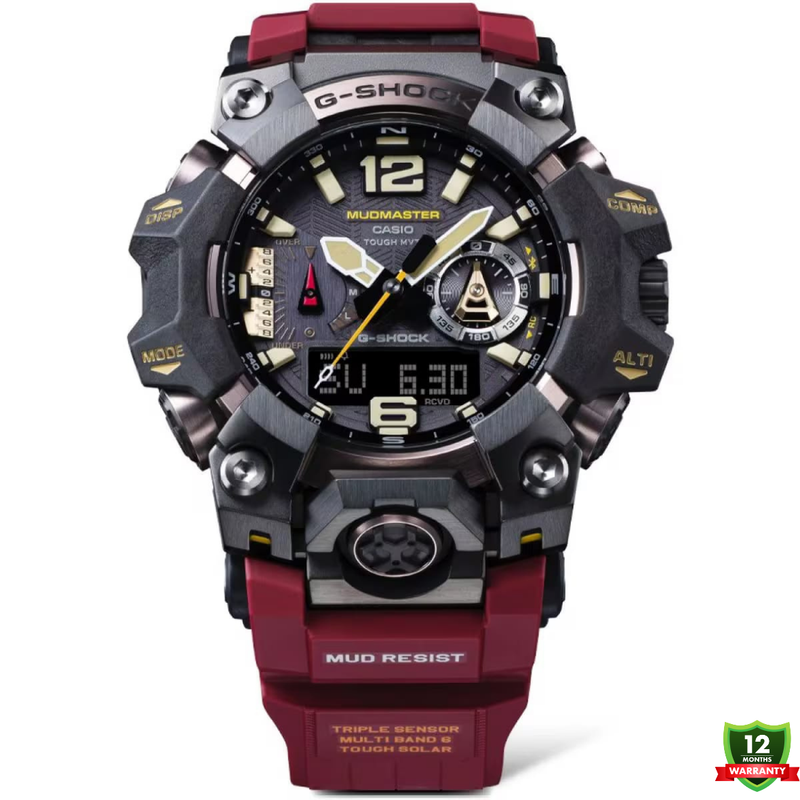 AX-1012588 N91 Mud Master Red Black Dial Solar Watch.