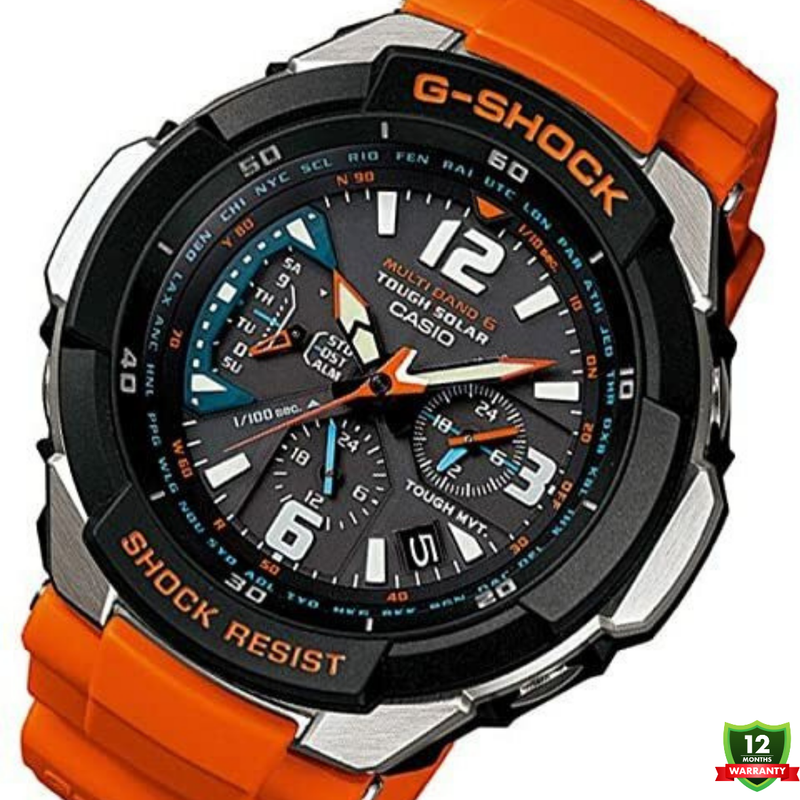 MW-1002411P Solar Pro Watch Orange & Black Model.