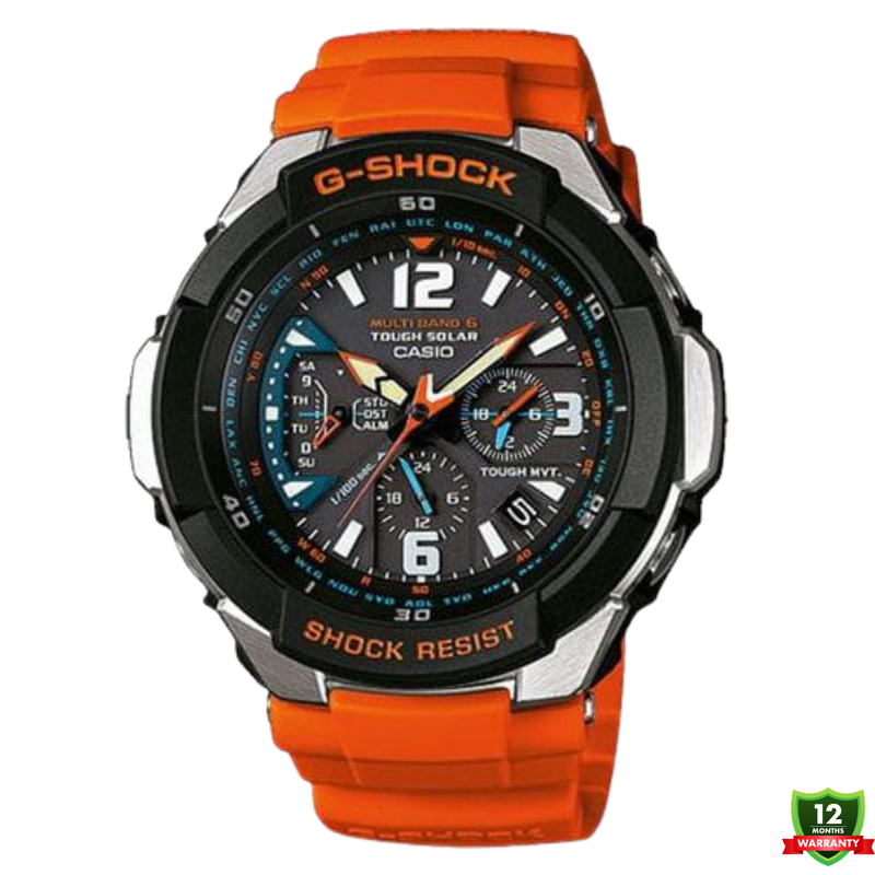 MW-1002411P Solar Pro Watch Orange & Black Model.